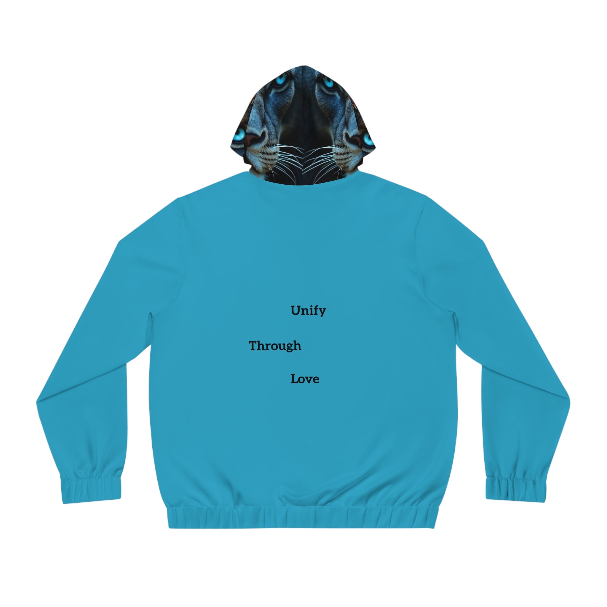 Blue Panther Face Hoodie — Men's Full-Zip Graphic Jacket