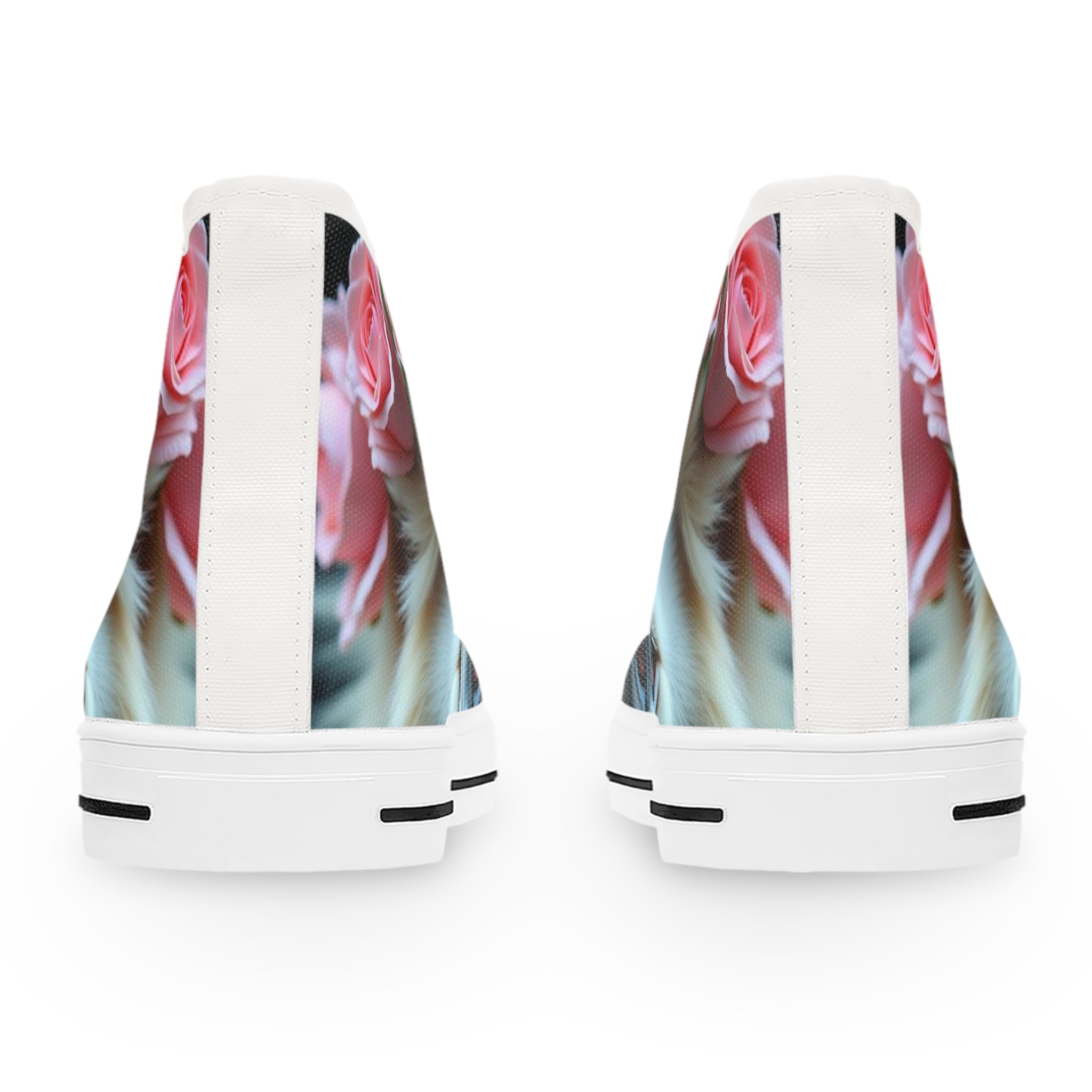 Sneakers White Lion Pink Rose High Tops