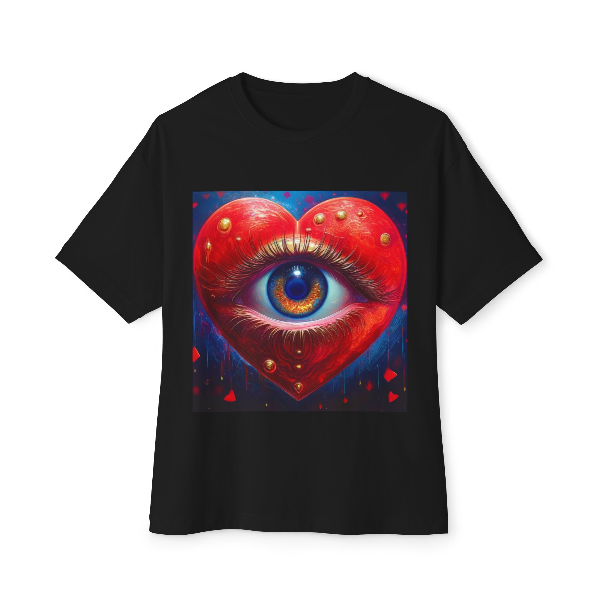 Artistic Heart Eye Oversized Tee | Unisex T-Shirt for Love, Gift for Art Lovers, Casual Wear, Streetwear, Valentine's Day