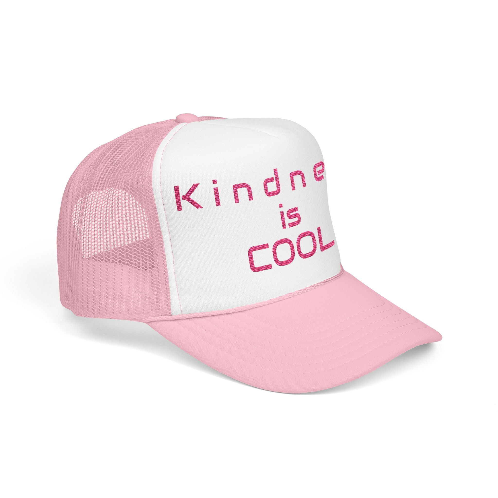 Kindness is Cool Foam Trucker Hat, Pink Snapback, Embroidered Cap, Casual Headwear, Gift for Teens, Summer Fashion