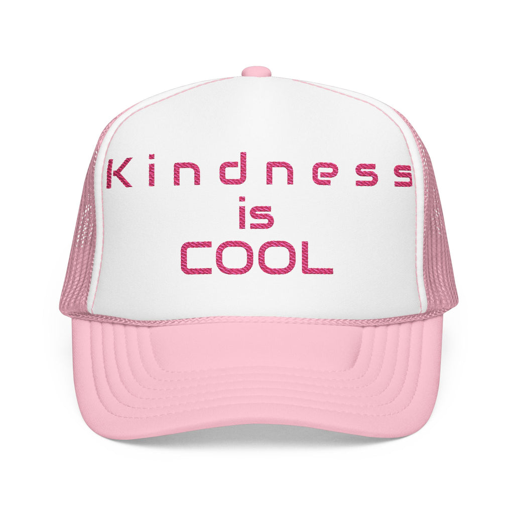 Kindness is Cool Foam Trucker Hat, Pink Snapback, Embroidered Cap, Casual Headwear, Gift for Teens, Summer Fashion