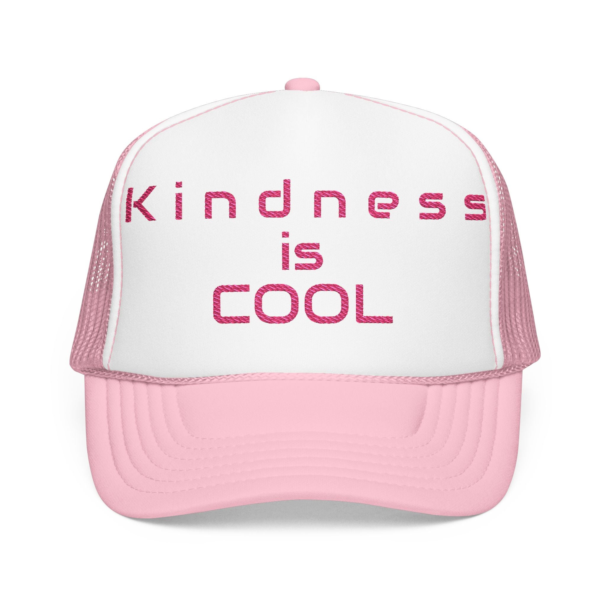 Kindness is Cool Foam Trucker Hat, Pink Snapback, Embroidered Cap, Casual Headwear, Gift for Teens, Summer Fashion