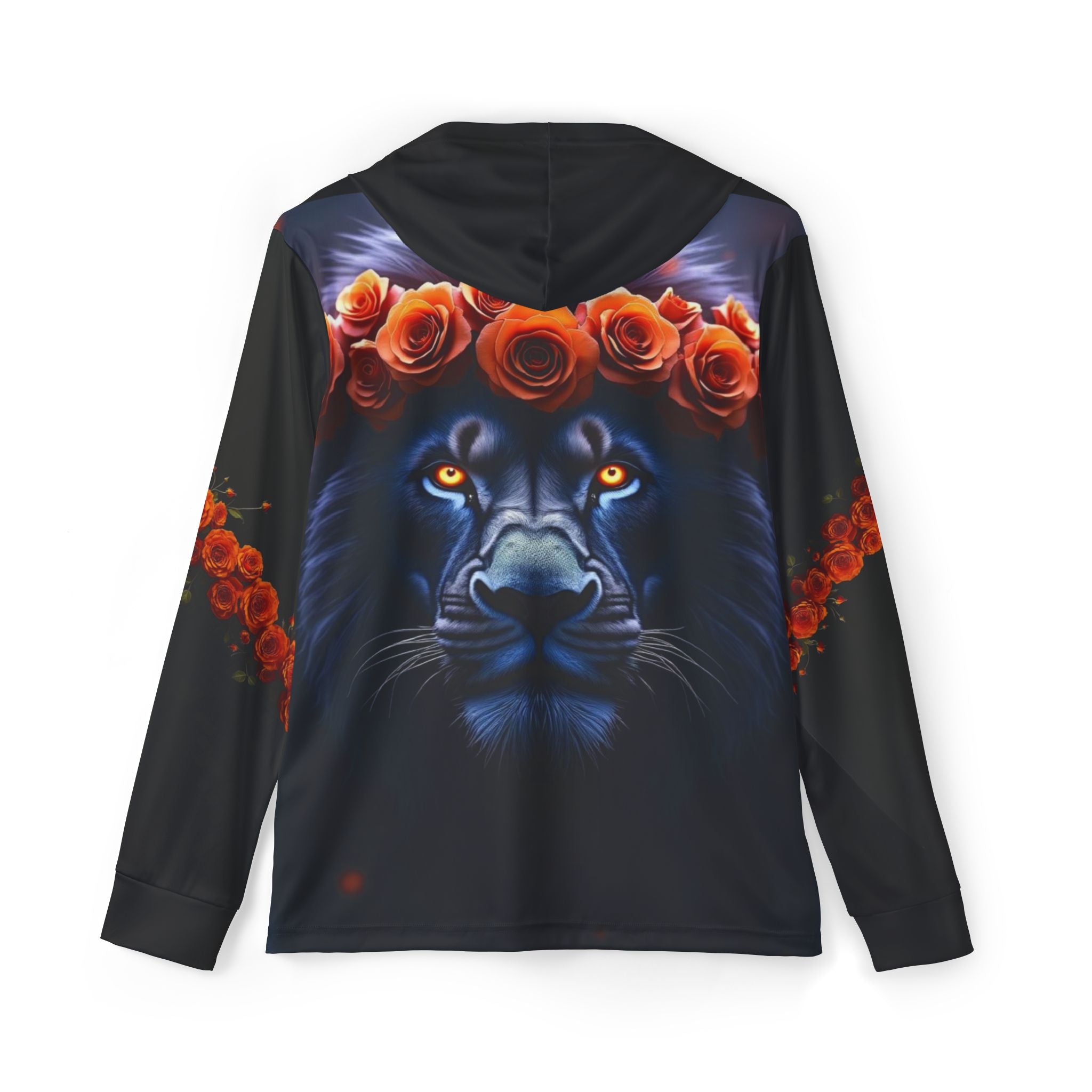 Lion King Orange Wreath Hoodie — Majestic Lion with Rose Wreath