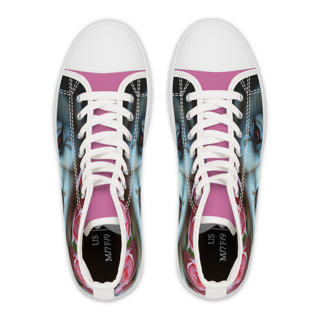 Sneakers White Lion Pink Rose High Tops