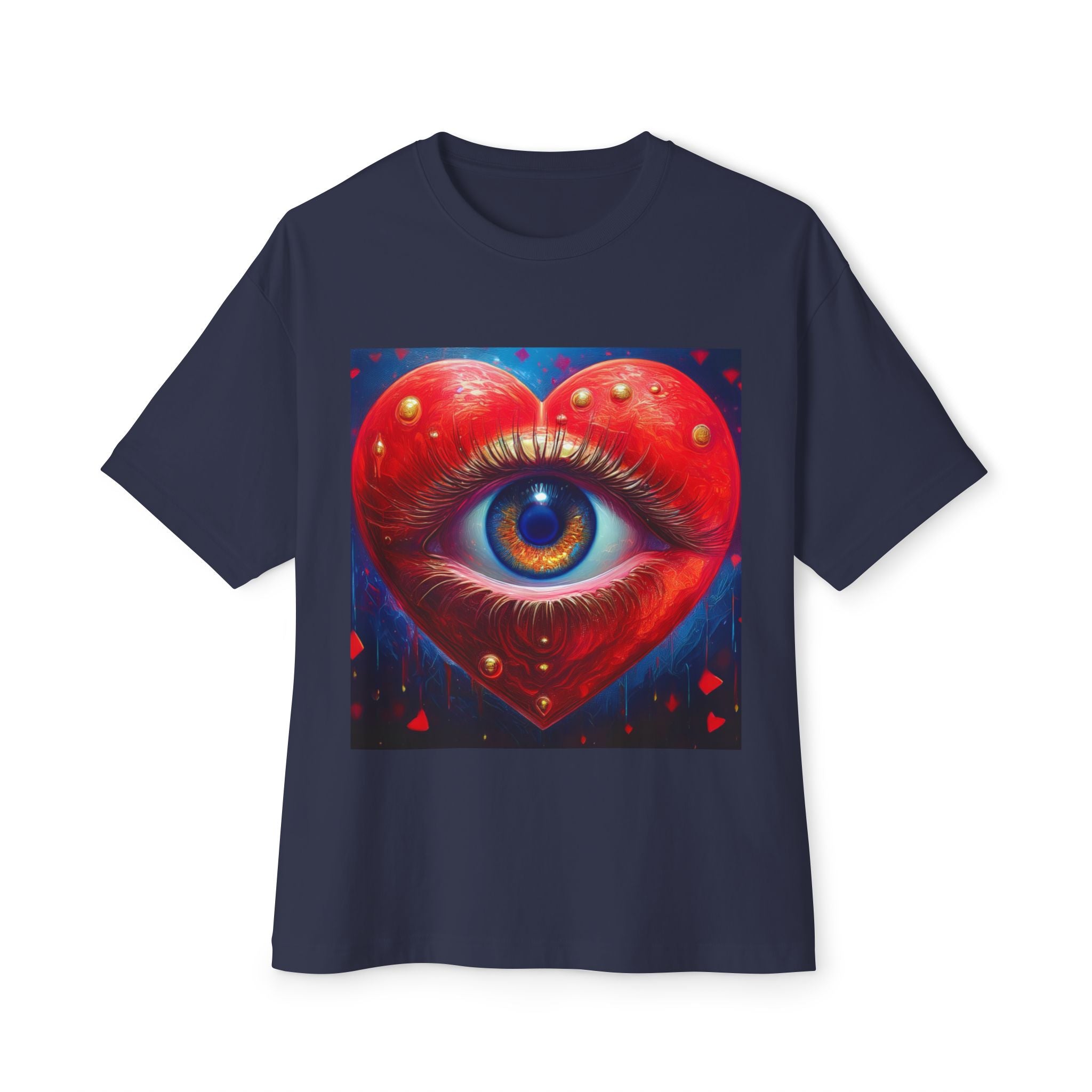 Artistic Heart Eye Oversized Tee | Unisex T-Shirt for Love, Gift for Art Lovers, Casual Wear, Streetwear, Valentine's Day